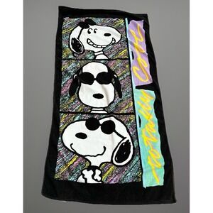 Vintage 1971 Snoopy Peanuts Beach Towel "Totally Cool" Franco #22682 56"x30" EUC